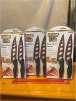 3 new 2 packs Forever Sharp copper knives