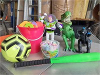Buzz Lightyear,  Dinosaur, Toys & Sidewalk Chalk