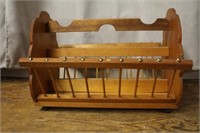 Wooden magazine rack, 18.75 X 15.75 X 13.5"H