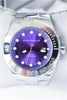 Android Automatic Purple Stainless Steel Band with