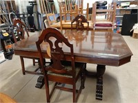 Wooden Dining Table With 3 Chairs.