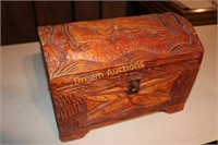 Carved Wooden Chest 14x8.5x10