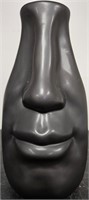 Double Face Vase Black 9.5'' Tall