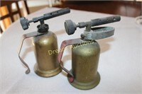 2x Mini Vintage Brass Torches 6H