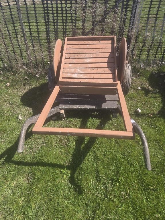 (2) WOODEN WAGON/CARTS WITH HANDLES