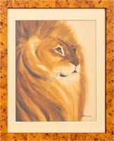 Sandra Finkenberg Lion Watercolor on Paper
