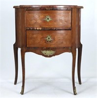 French Marble Top Two Drawer Table
