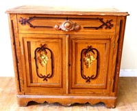 Vintage stenciled 1 drawer wash stand, see photos