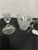 FIVE CLEAR GLASS ITEMS