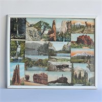 Vintage Post Cards in Frame -Landmarks