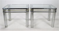 Pair of Chrome & Brass Side Tables