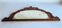 Antique Dresser Top Mirror - engraved -as is
