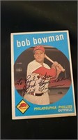 1959 Topps Bob Bowman Philadelphia Autograph
