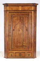 Antique Hanging Inlaid Corner Cabinet