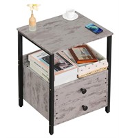 Lerliuo Nightstand, Side Table, Industrial Bedside