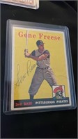 1958 Topps Gene Freese Pittsburgh Autograph