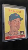 1958 Topps Baseball Cards Ed Mayer Rookie Autograp