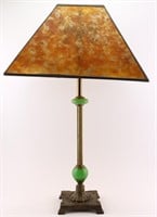 Hollywood Regency Bronze Lamp w/ Mica Shade