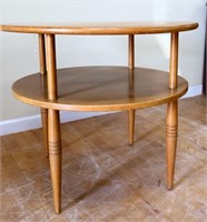 Round MCM Whitney Furniture 2 tier table, see pics