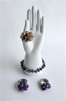 Semi-Precious Stone Dangle  Rings & Bracelet