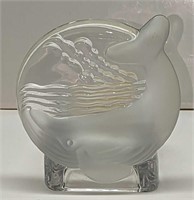 Retired Partylite Glass Whale Tealight Holder