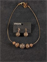 Chico's Necklace with Matching Earrings Set