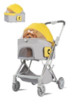 3-in-1 Dog Stroller, Small/Medium, Lemon&Grey