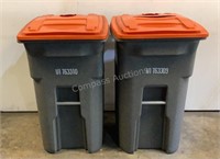 (2) Toter 64 Gal Trash Cans