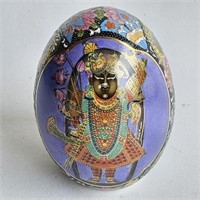 Chinese Hand Painted Pottery Egg