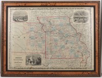 1861 Johnson's Missouri & Kansas Map