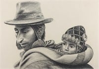 Drawing of Indigenous Parent & Child
