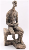 Pottery Sculpture of Man Sitting