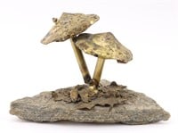 MCM Bronze Mushrooms on Stone Base