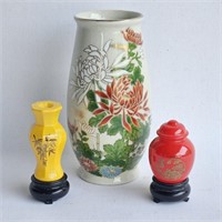 Pottery Vase & Avon Collectibles