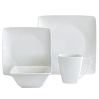 Over and Back 32 Piece White Porcelain Square