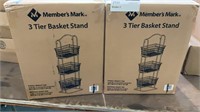 1 lot 2-member's mark 3 tier basket stand