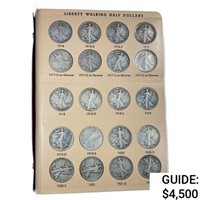 1916-1947 Walking Half Dollar Book (65 Coins)