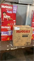 1 LOT 2-HUGGIES DIAPERS  SIZE ‘’3’’ 174CT./