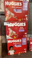 1 LOT 2-HUGGIES DIAPERS  SIZE ‘’5’’ 132 CT./