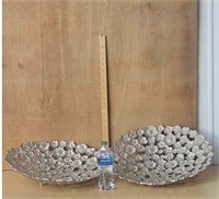 2-  19"  METAL FOOTED BOWLS DECOR - PICKUP ONLY