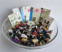 Large Glass Bowl of Buttons