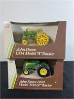 (2) John Deere 1:43 Scale Toy Tractors