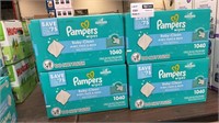 1 LOT 4- PAMPERS BABY CLEAN WIPES 1040CT.