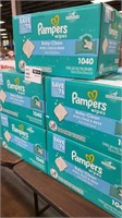 1 LOT 5- PAMPERS BABY CLEAN WIPES 1040CT.