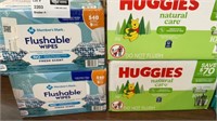 1 LOT 2-HUGGIES NATURAL CARE WIPES 1088CT./ 2-MM