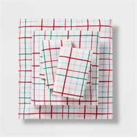 1 LOT, 2 Full Christmas Flannel Sheet Sets Grid