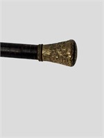 19 th Victorian English gold-tone metal cane