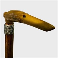 Antique Cattle Horn england Walking Stick Cane