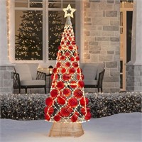 1 Member's Mark 84" Pre-Lit Tree - Red/Gold