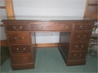 KNEE HOLE DESK WITH GLASS TOP